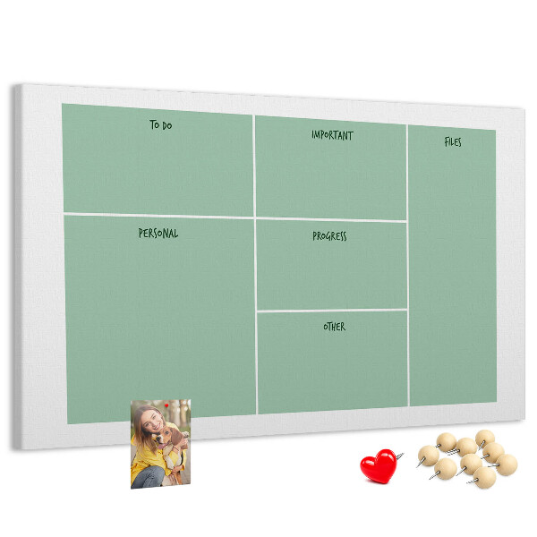 Tableau de liège Organiser les tâches sous forme de tableau