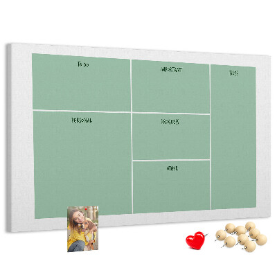 Tableau de liège Organiser les tâches sous forme de tableau