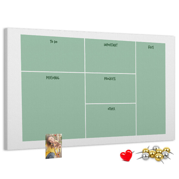 Tableau de liège Organiser les tâches sous forme de tableau