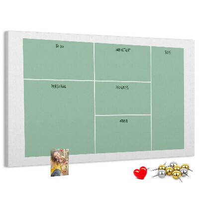 Tableau de liège Organiser les tâches sous forme de tableau
