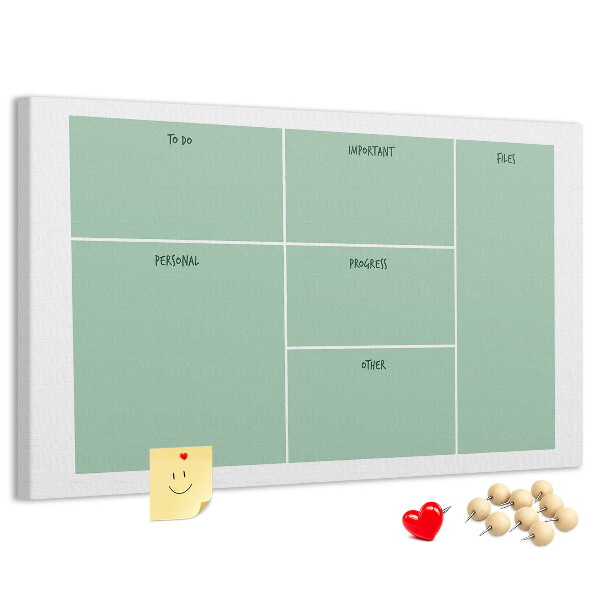 Tableau de liège Organiser les tâches sous forme de tableau