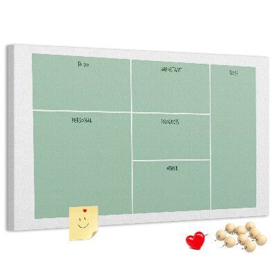 Tableau de liège Organiser les tâches sous forme de tableau