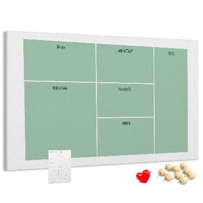 Tableau de liège Organiser les tâches sous forme de tableau