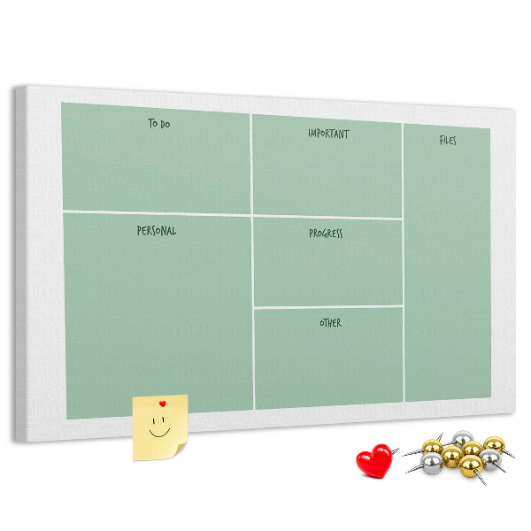 Tableau de liège Organiser les tâches sous forme de tableau