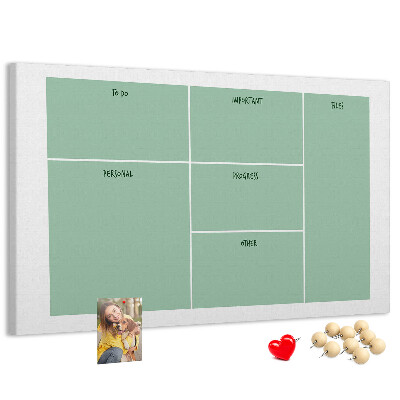 Tableau de liège Organiser les tâches sous forme de tableau