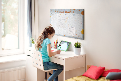 Tableau de liège Programme hebdomadaire cosmique avec les étoiles