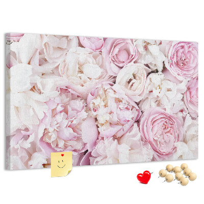 Tableau en liège Motif floral dans les tons de rose.