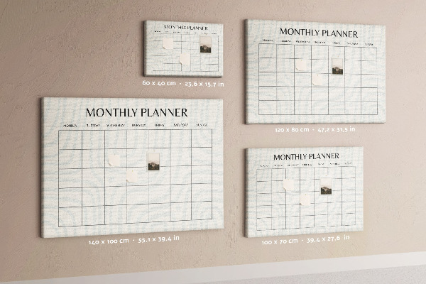 Tableau affichage liège Agenda mensuel au design minimaliste
