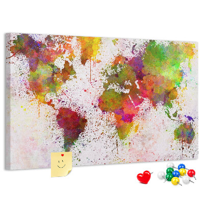 Tableau de liège Un monde coloré en éclaboussures de peinture