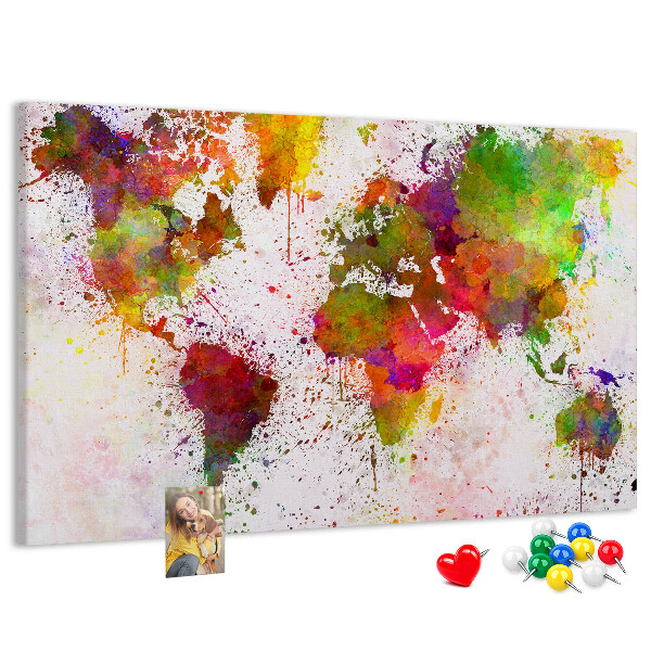Tableau de liège Un monde coloré en éclaboussures de peinture