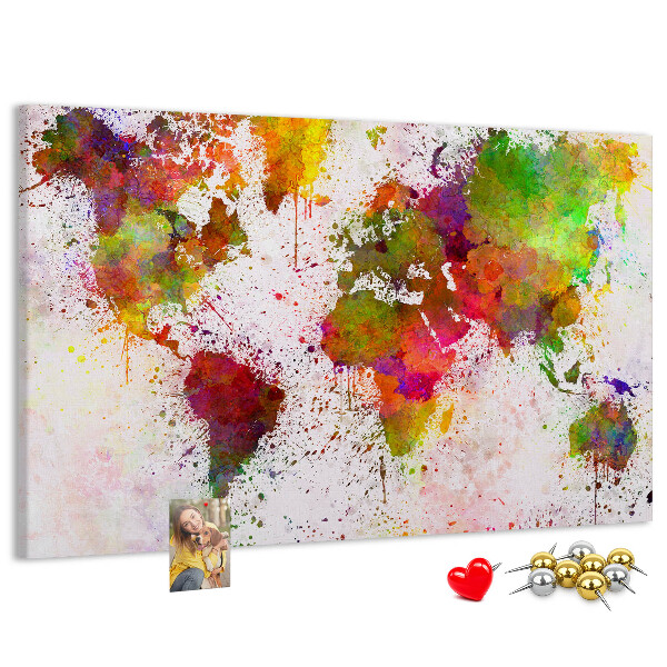 Tableau de liège Un monde coloré en éclaboussures de peinture
