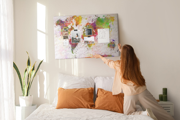 Tableau de liège Un monde coloré en éclaboussures de peinture