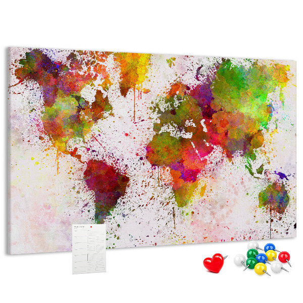Tableau de liège Un monde coloré en éclaboussures de peinture