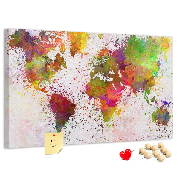 Tableau de liège Un monde coloré en éclaboussures de peinture