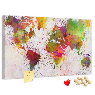 Tableau de liège Un monde coloré en éclaboussures de peinture