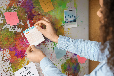 Tableau de liège Un monde coloré en éclaboussures de peinture