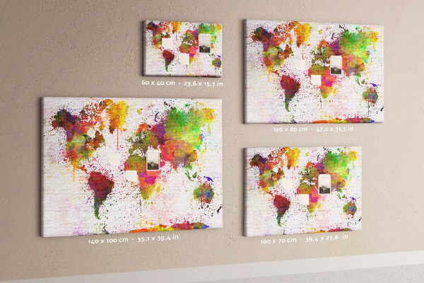 Tableau de liège Un monde coloré en éclaboussures de peinture