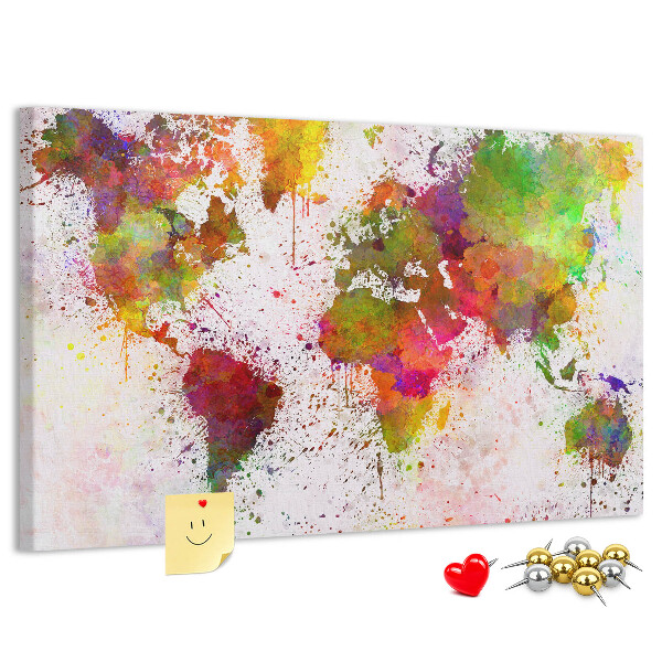 Tableau de liège Un monde coloré en éclaboussures de peinture