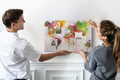 Tableau de liège Un monde coloré en éclaboussures de peinture
