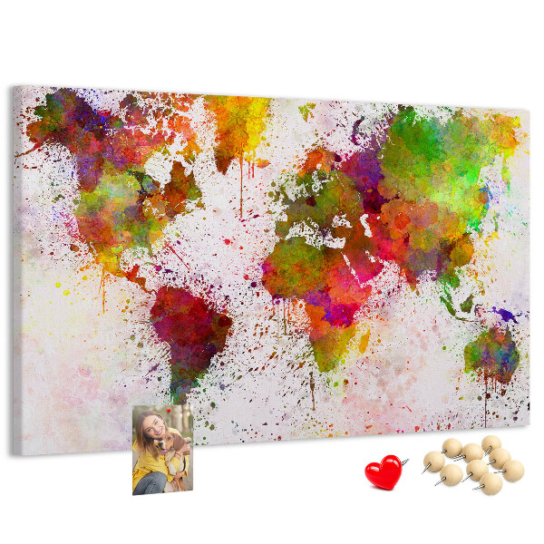 Tableau de liège Un monde coloré en éclaboussures de peinture
