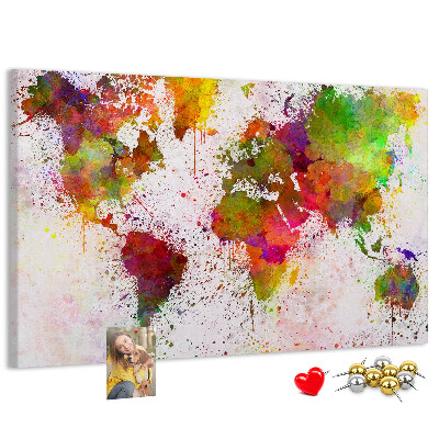 Tableau de liège Un monde coloré en éclaboussures de peinture