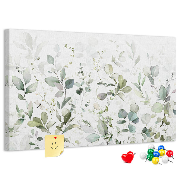 Tableau affichage liège Feuilles délicates aux teintes douces