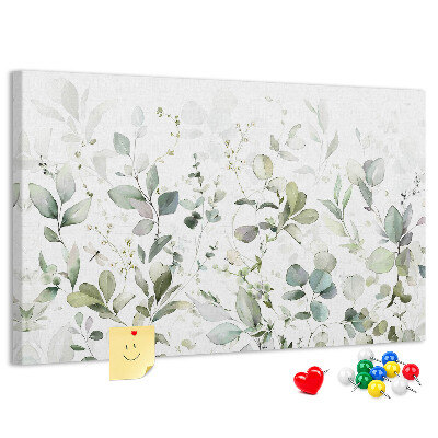 Tableau affichage liège Feuilles délicates aux teintes douces