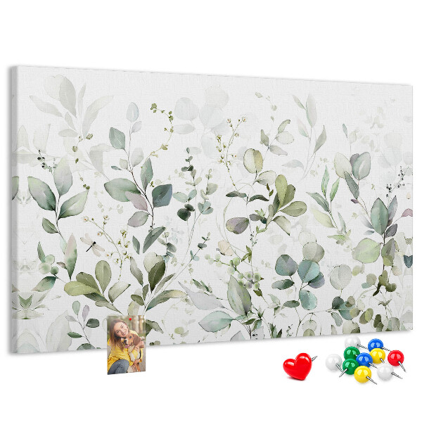Tableau affichage liège Feuilles délicates aux teintes douces