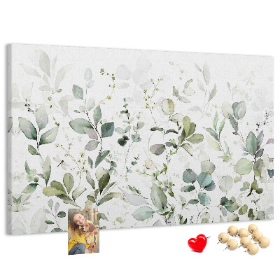 Tableau affichage liège Feuilles délicates aux teintes douces