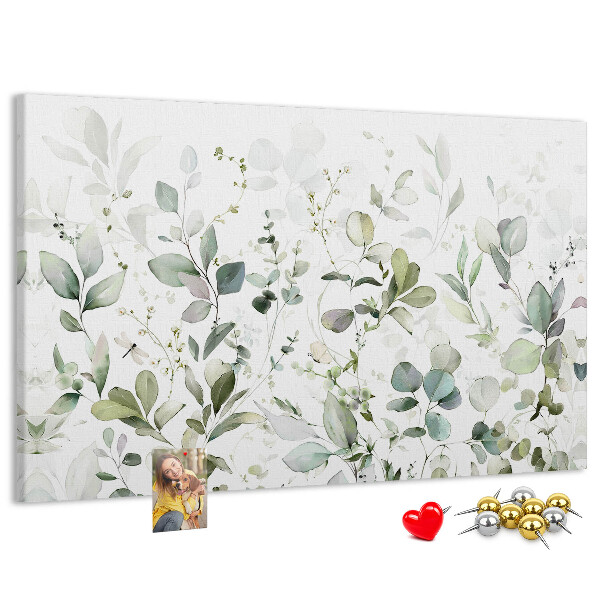 Tableau affichage liège Feuilles délicates aux teintes douces