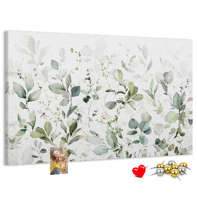 Tableau affichage liège Feuilles délicates aux teintes douces