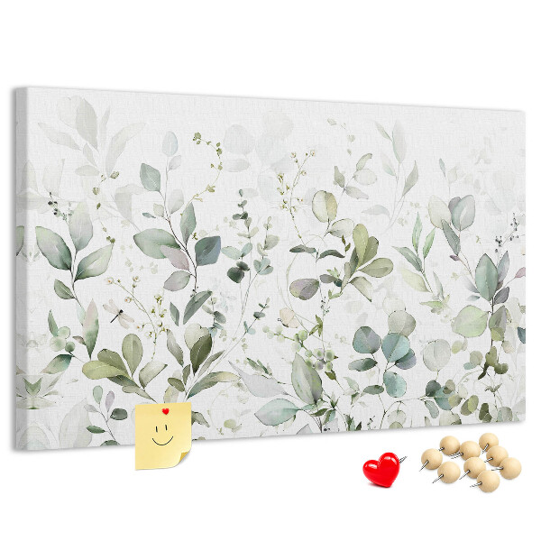 Tableau affichage liège Feuilles délicates aux teintes douces