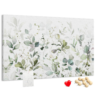 Tableau affichage liège Feuilles délicates aux teintes douces