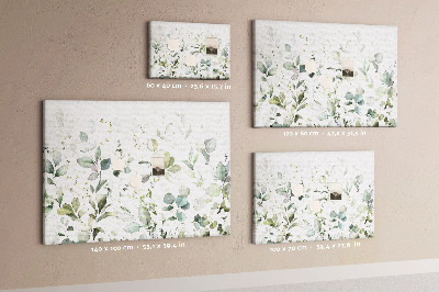 Tableau affichage liège Feuilles délicates aux teintes douces