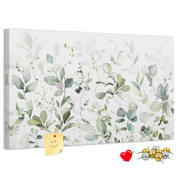 Tableau affichage liège Feuilles délicates aux teintes douces