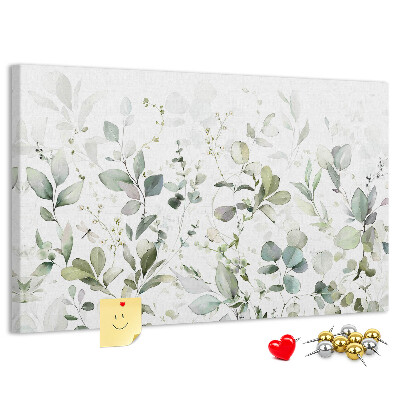 Tableau affichage liège Feuilles délicates aux teintes douces