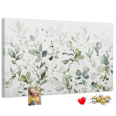 Tableau affichage liège Feuilles délicates aux teintes douces