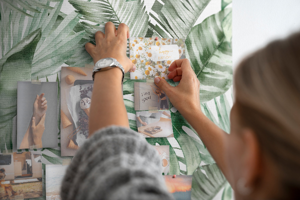 Tableau en liège Feuilles tropicales dans des tons de vert
