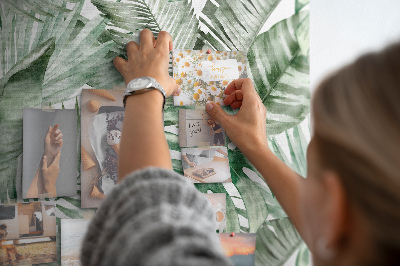 Tableau en liège Feuilles tropicales dans des tons de vert