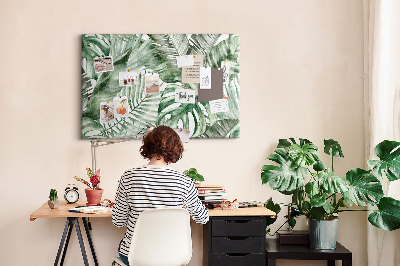 Tableau en liège Feuilles tropicales dans des tons de vert