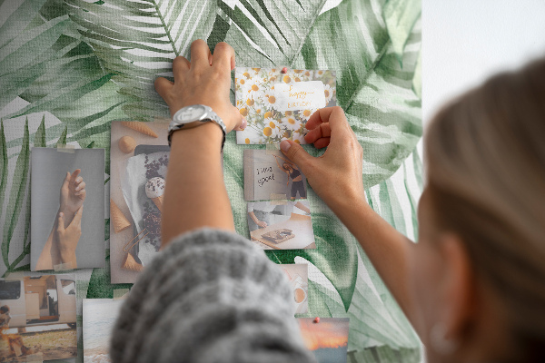 Tableau en liège Feuilles tropicales dans des tons de vert