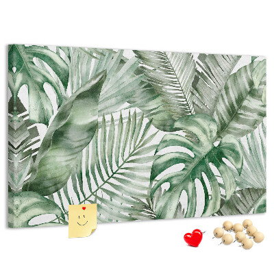 Tableau en liège Feuilles tropicales dans des tons de vert