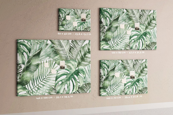 Tableau en liège Feuilles tropicales dans des tons de vert