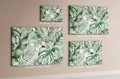 Tableau en liège Feuilles tropicales dans des tons de vert