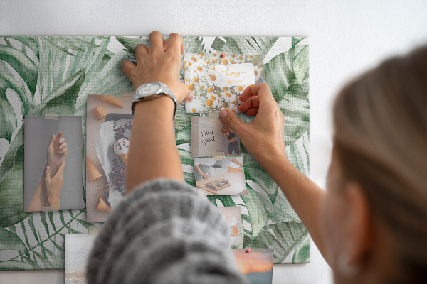 Tableau en liège Feuilles tropicales dans des tons de vert