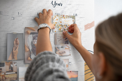 Tableau en liège Calendrier coloré aux motifs abstraits