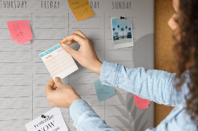 Tableau en liège Agenda hebdomadaire à motif végétal