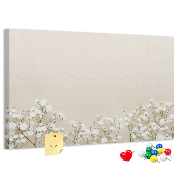 Tableau de liège Fleurs délicates sur fond neutre