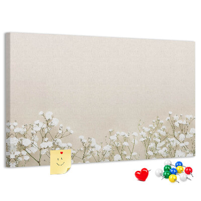 Tableau de liège Fleurs délicates sur fond neutre