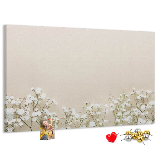Tableau de liège Fleurs délicates sur fond neutre